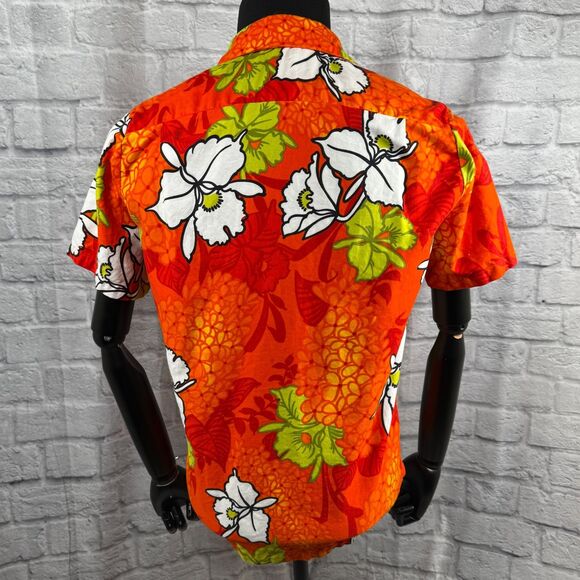 Vtg Momis Fashion Hawaiian Wedding Honeymoon Set Small Mens Shirt Matching Dress - Picture 7 of 16